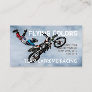 Tarjeta De Visita Foto extrema integrada del motocrós del texto