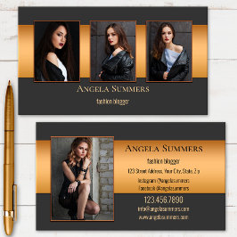 Tarjeta De Visita Foto Lifestyle Portfolio Fashion Business Card
