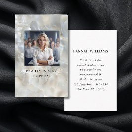 Tarjeta De Visita Foto, Mármol, plata blanca, salón