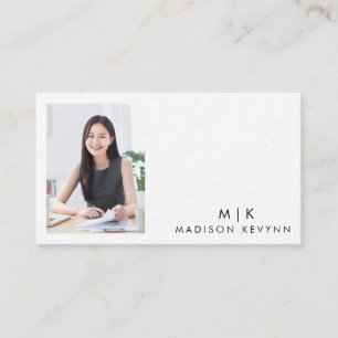 Tarjeta De Visita Foto mínima y profesional de los empleados