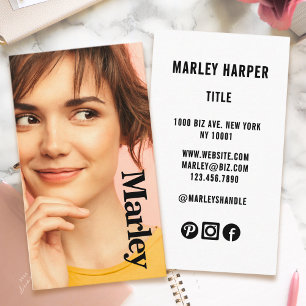 Tarjeta De Visita Foto minimalista foto completa foto Moda simple di