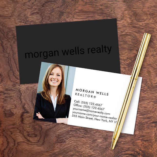 Tarjeta De Visita Foto minimalista profesional negra (Subido por el creador)