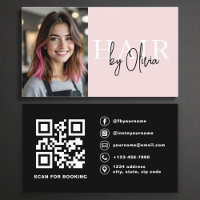 Foto moderna Código QR Estilo cabello Rubor rosa