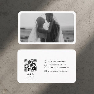 Tarjeta De Visita Foto moderna con QR Code Professional
