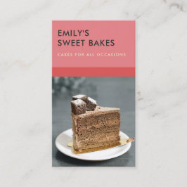 TARJETA DE VISITA FOTO MODERNA DE CHEF BOLD ROJO PINK BAKERY