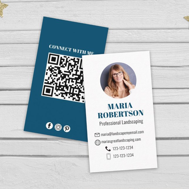 Tarjeta De Visita Foto moderna de Personalizado de código QR | Conec (Subido por el creador)