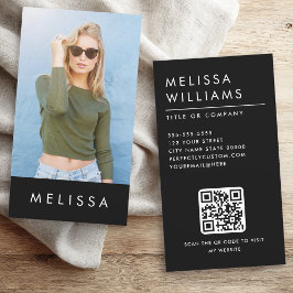 Tarjeta De Visita Foto moderna de personalizado minimalista negro có