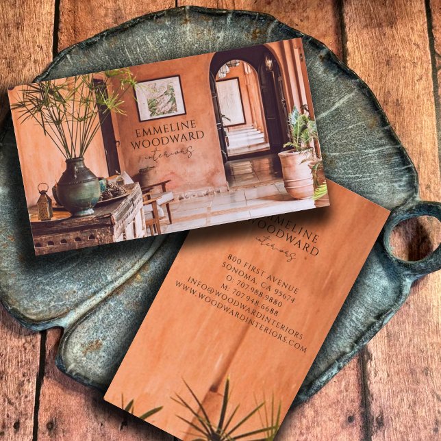 Tarjeta De Visita Foto moderna del Diseñador de interiores (Subido por el creador)