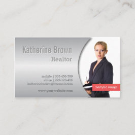 Tarjeta De Visita Foto moderna, elegante, metálica del efecto de la