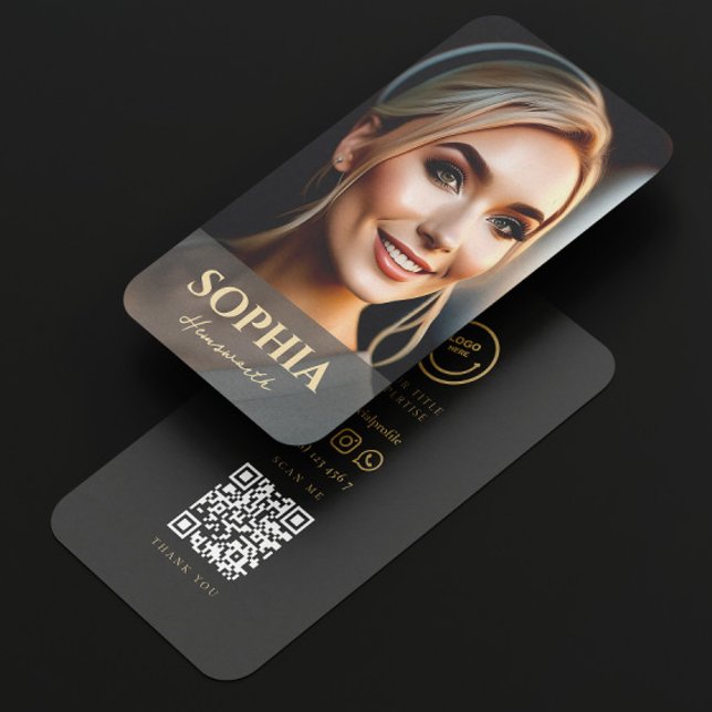 Tarjeta De Visita FOTO MODERNA Logo de medios sociales Código QR (Subido por el creador)