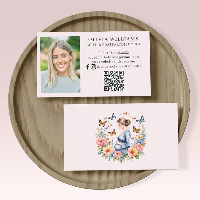 Tarjeta De Visita Foto moderna Nacimiento y Dula posparto (Subido por el creador)