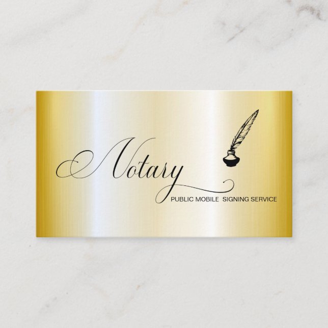 Tarjeta De Visita *~* FOTO - Notario del agente de firma de plumas d (Anverso)