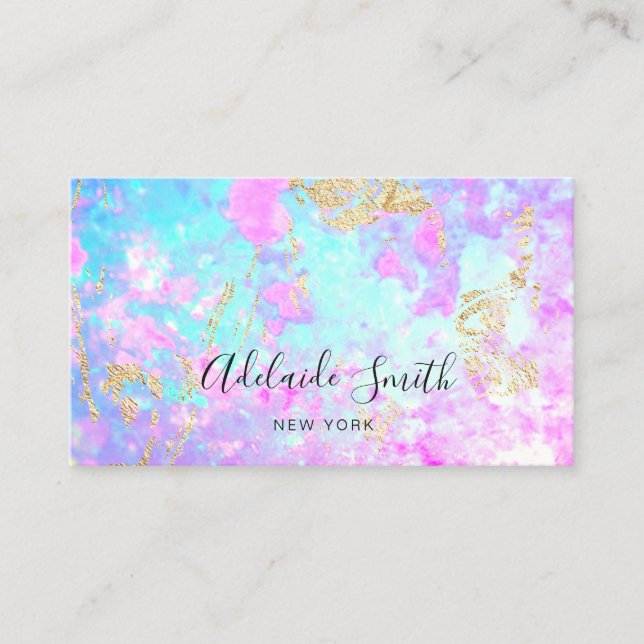 Tarjeta De Visita foto opal azul púrpura (Anverso)