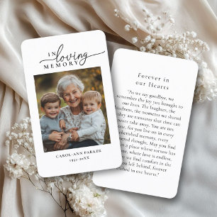 Tarjeta De Visita Foto: Oración conmemorativa del funeral