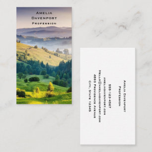 Tarjeta De Visita Foto panorámica de colinas onduladas de la natural
