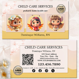 Tarjeta De Visita Foto pediátrica para enfermera de cuidado infantil