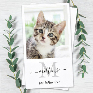 Tarjeta De Visita Foto personalizada Código QR en monograma de medio