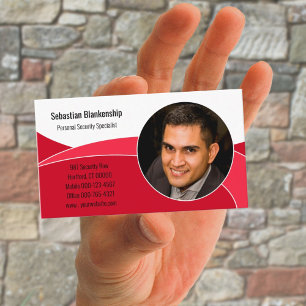 Tarjeta De Visita Foto personalizada de seguridad profesional abstra