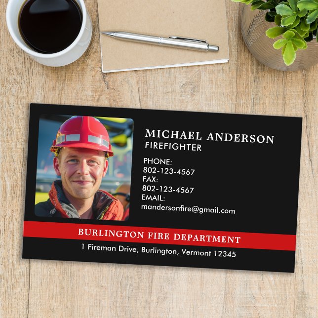 Tarjeta De Visita Foto personalizada del bombero del departamento de (Subido por el creador)