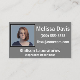 Tarjeta De Visita Foto personalizada en gris acero