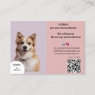 Tarjeta De Visita Foto personalizada Influencia de Mascotas de perro