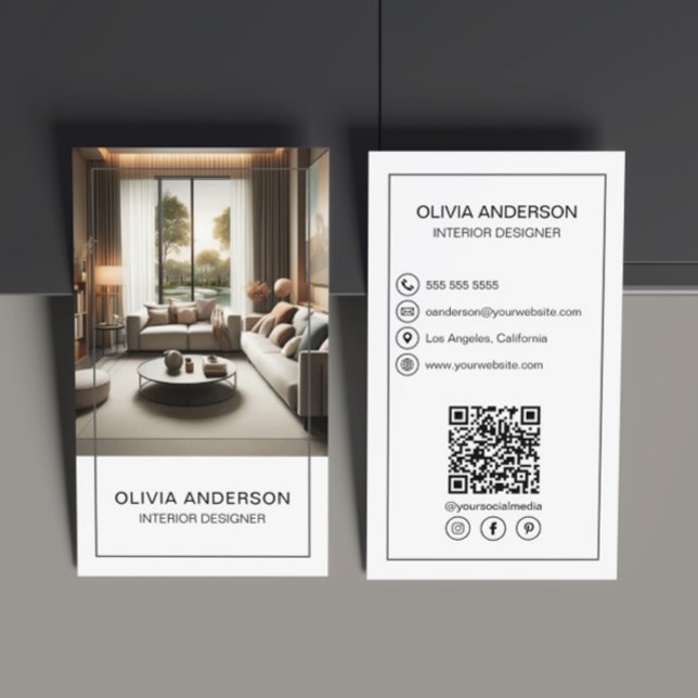 Tarjeta De Visita Foto personalizada QR Social Media Professional (Create your own professional business card by MINTIC DESIGN STUDIO)