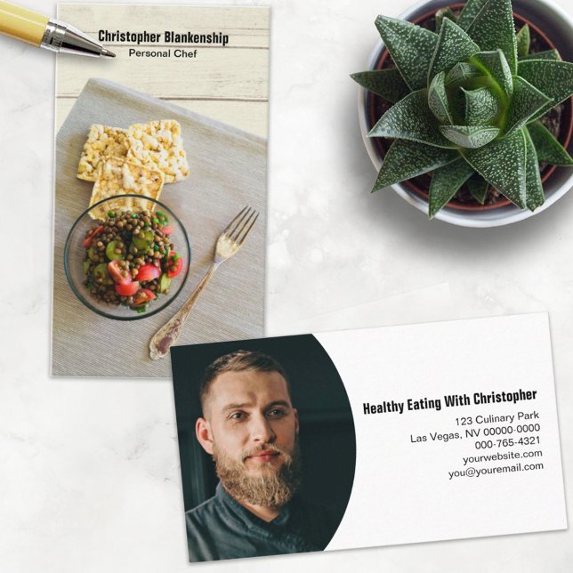 Tarjeta De Visita Foto Personalizado de configuración de comidas de  (Subido por el creador)