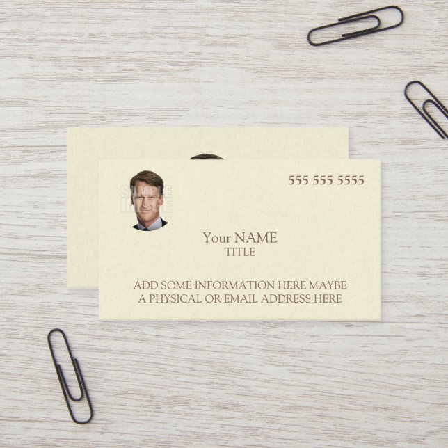 Tarjeta De Visita Foto Personalizado elegante (Anverso/Reverso In Situ)