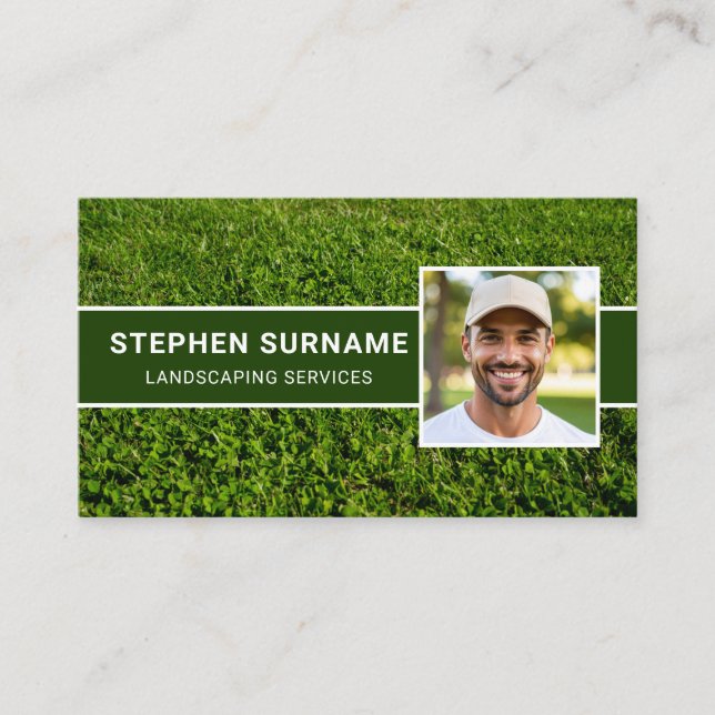 Tarjeta De Visita Foto personalizado Lawn Mowing Yard Care Landscape (Anverso)