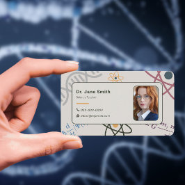 Tarjeta De Visita Foto personalizado - Profesor de Ciencias