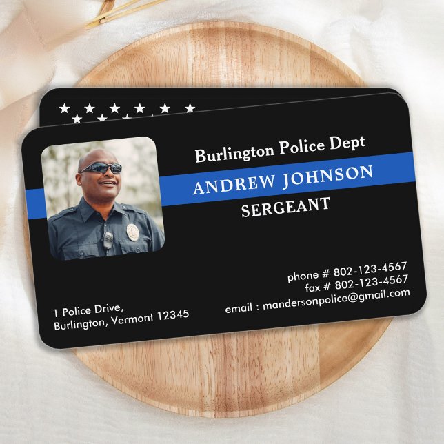 Tarjeta De Visita Foto policial de la Línea Azul delgada (Subido por el creador)