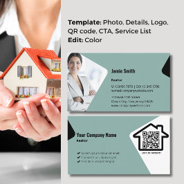 Tarjeta De Visita Foto profesional con nuestro editor azul