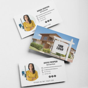 Tarjeta De Visita Foto profesional de empleado de bienes raíces