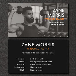 Tarjeta De Visita Foto profesional de entrenador de fitness