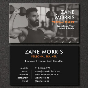 Tarjeta De Visita Foto profesional de entrenador de fitness