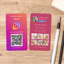 Tarjeta De Visita Foto profesional de Instagram Síganme Código Qr