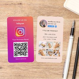 Tarjeta De Visita Foto profesional de Instagram Síganme Código Qr