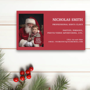 Tarjeta De Visita Foto profesional de Papá Noel en Navidad
