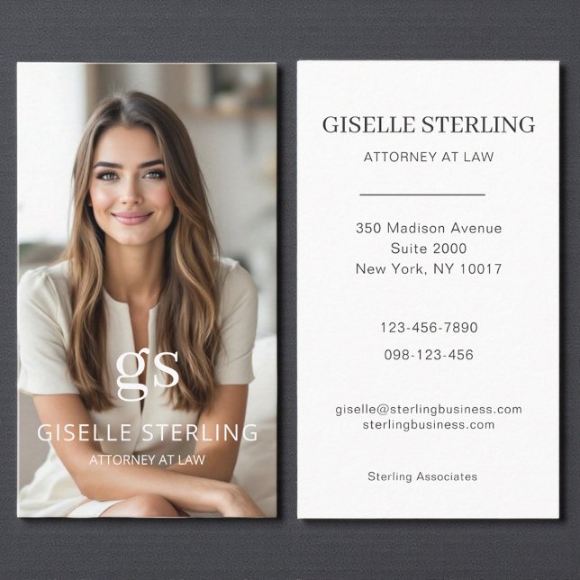 Tarjeta De Visita Foto profesional del abogado clásico (Subido por el creador)