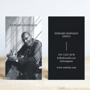 Tarjeta De Visita Foto profesional en blanco y negro
