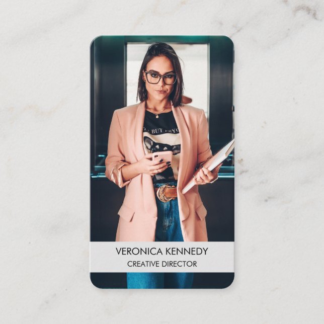 Tarjeta De Visita Foto profesional moderna de negocios  (Anverso)