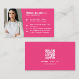 Tarjeta De Visita Foto Profesional Rosa