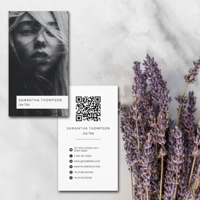 Tarjeta De Visita Foto profesional simple Minimalista moderna (Subido por el creador)