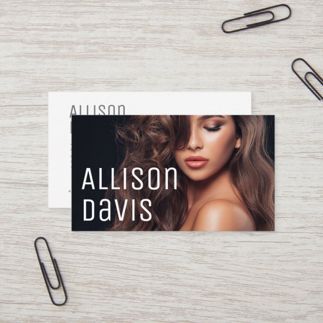 Tarjeta De Visita Foto profesional simple Minimalista moderna (Anverso/Reverso In Situ)