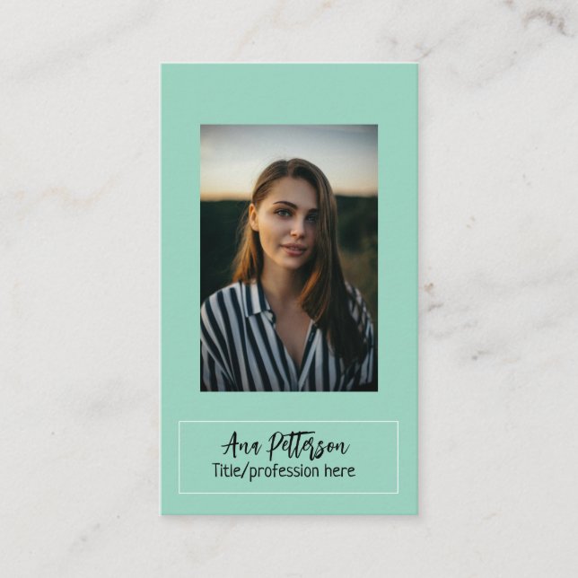 Tarjeta De Visita foto profesional sitio web QR email social moderno (Anverso)