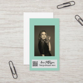 Tarjeta De Visita foto profesional sitio web QR email social moderno