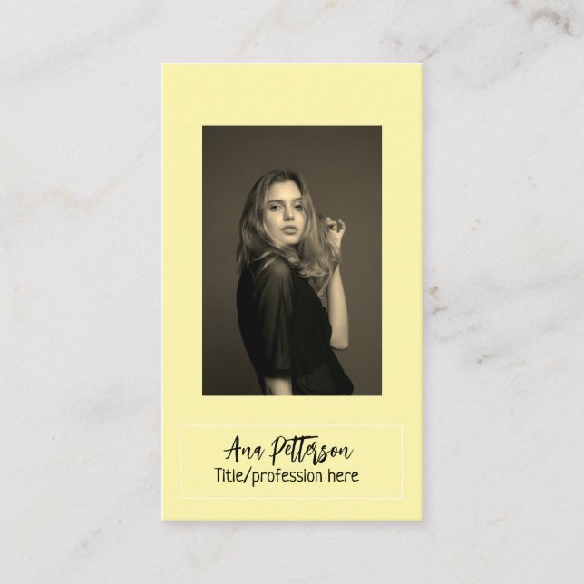 Tarjeta De Visita foto profesional sitio web QR email social moderno (Anverso)