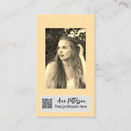 Tarjeta De Visita foto profesional sitio web QR email social moderno