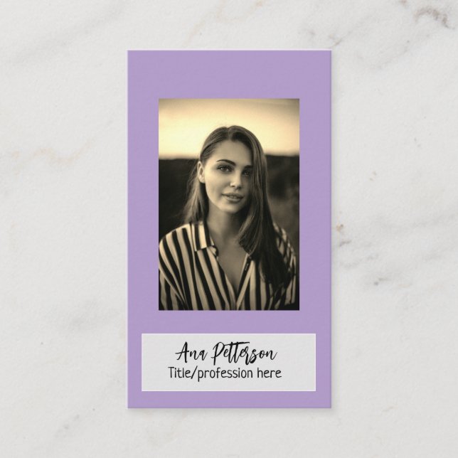 Tarjeta De Visita foto profesional sitio web QR email social moderno (Anverso)