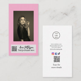 Tarjeta De Visita foto profesional sitio web QR email social moderno